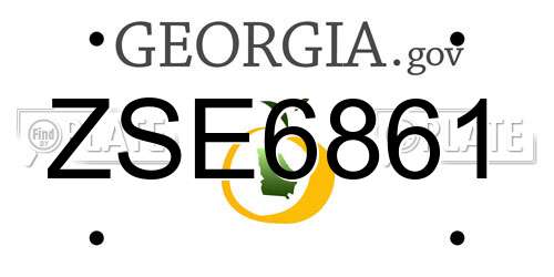 ZSE6861 Georgia License Plate