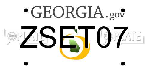 ZSET07 Georgia License Plate