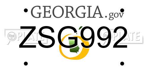 ZSG992 Georgia License Plate