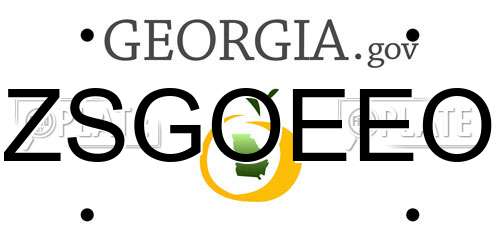 ZSGOEEO Georgia License Plate