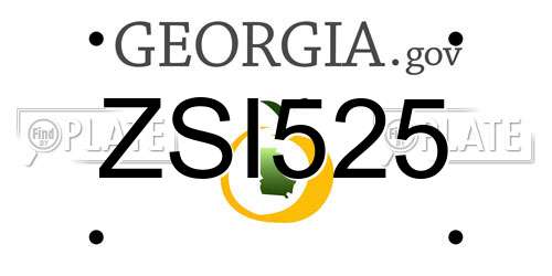 ZSI525 Georgia License Plate