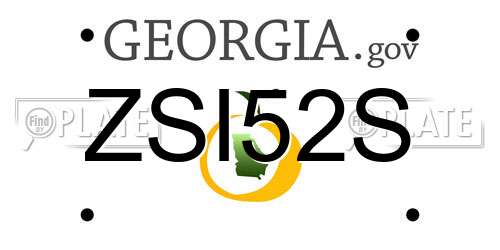 ZSI52S Georgia License Plate