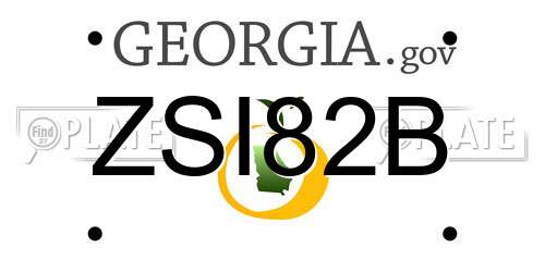 ZSI82B Georgia License Plate