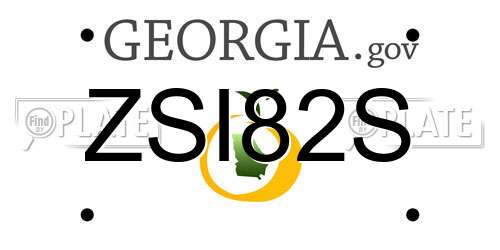 ZSI82S Georgia License Plate