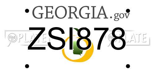 ZSI878 Georgia License Plate