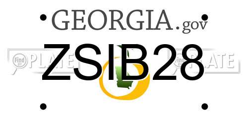ZSIB28 Georgia License Plate