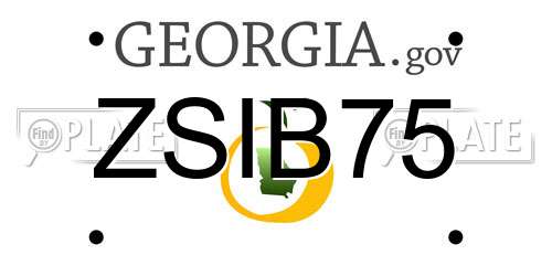 ZSIB75 Georgia License Plate
