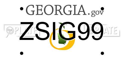 ZSIG99 Georgia License Plate