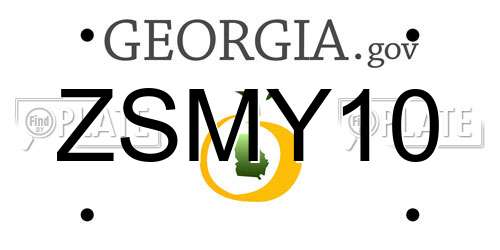 ZSMY10 Georgia License Plate