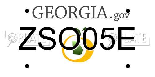 ZSO05E Georgia License Plate