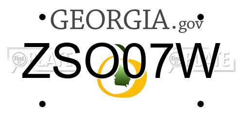 ZSO07W Georgia License Plate