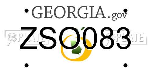 ZSO083 Georgia License Plate