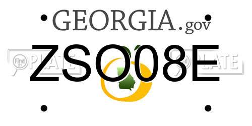 ZSO08E Georgia License Plate