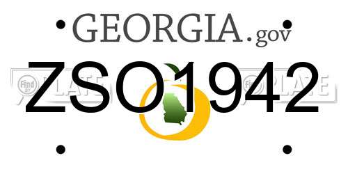 ZSO1942 Georgia License Plate