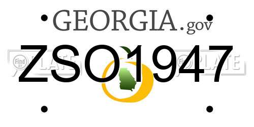 ZSO1947 Georgia License Plate