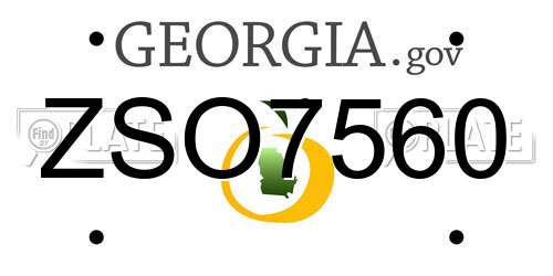 ZSO7560 Georgia License Plate