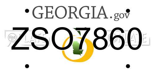 ZSO7860 Georgia License Plate