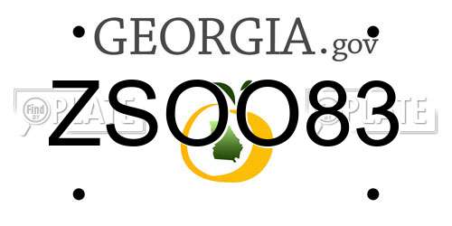 ZSOO83 Georgia License Plate