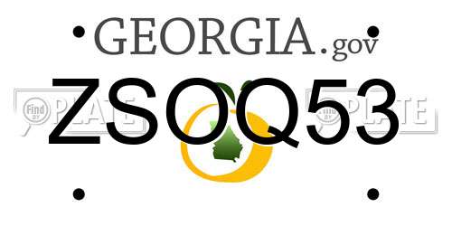 ZSOQ53 Georgia License Plate