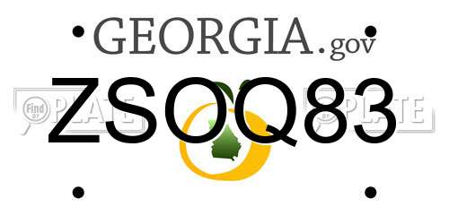ZSOQ83 Georgia License Plate