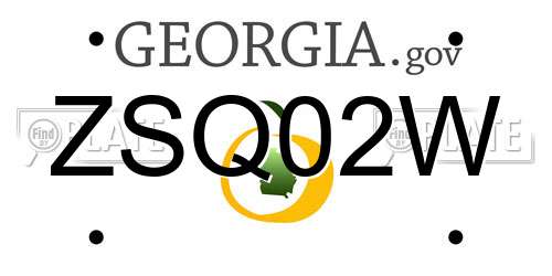 ZSQ02W Georgia License Plate