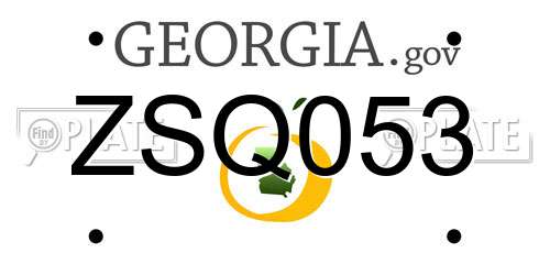 ZSQ053 Georgia License Plate