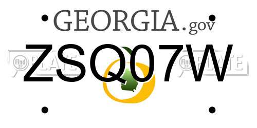 ZSQ07W Georgia License Plate