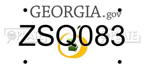 ZSQ083 Georgia License Plate