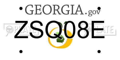 ZSQ08E Georgia License Plate