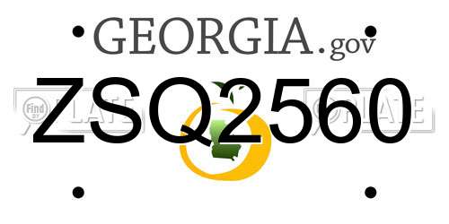 ZSQ2560 Georgia License Plate