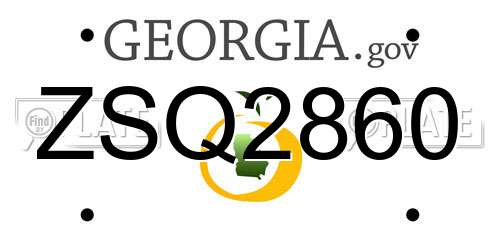 ZSQ2860 Georgia License Plate