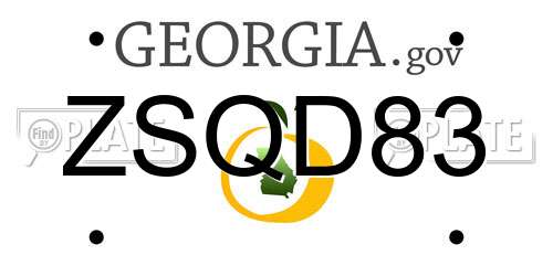 ZSQD83 Georgia License Plate