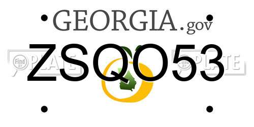 ZSQO53 Georgia License Plate