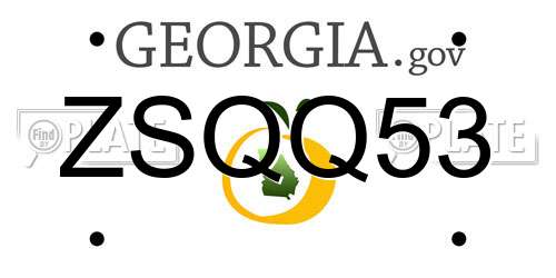 ZSQQ53 Georgia License Plate