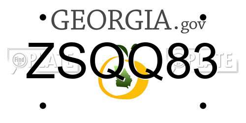 ZSQQ83 Georgia License Plate