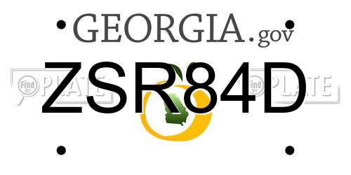 ZSR84D Georgia License Plate