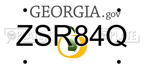 ZSR84Q Georgia License Plate