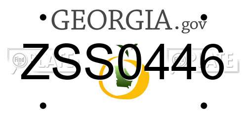 ZSS0446 Georgia License Plate