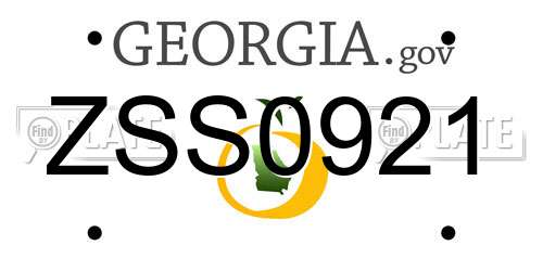 ZSS0921 Georgia License Plate