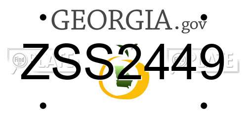 ZSS2449 Georgia License Plate