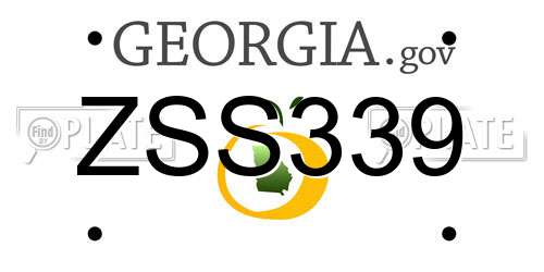 ZSS339 Georgia License Plate