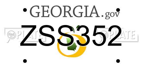 ZSS352 Georgia License Plate