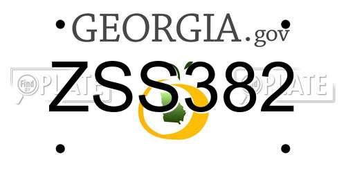ZSS382 Georgia License Plate