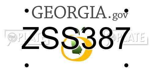 ZSS387 Georgia License Plate