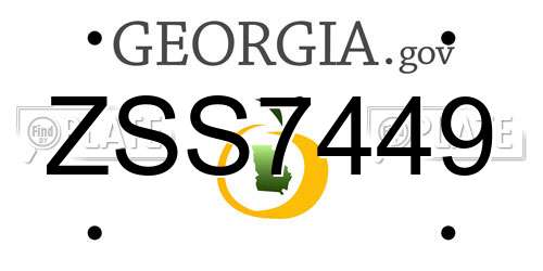 ZSS7449 Georgia License Plate