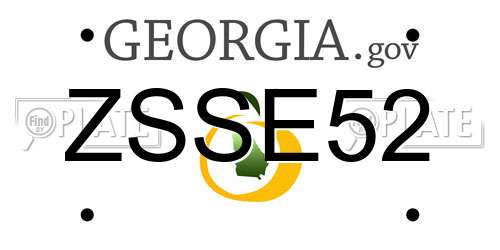 ZSSE52 Georgia License Plate