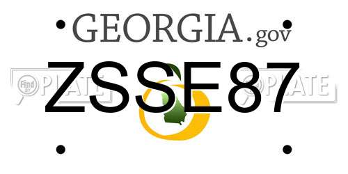 ZSSE87 Georgia License Plate
