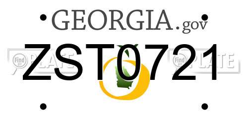 ZST0721 Georgia License Plate