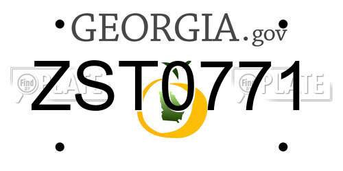 ZST0771 Georgia License Plate