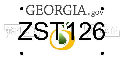 ZST126 Georgia License Plate